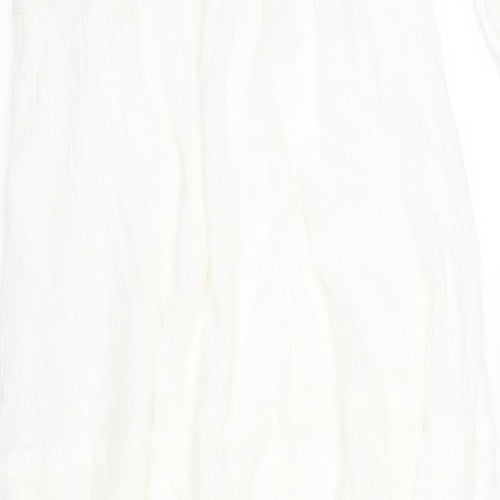 In the Style Womens White Viscose A-Line Size 12 Off the Shoulder Zip