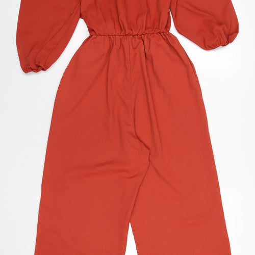 Monki Womens Orange Polyester Jumpsuit One-Piece Size S L18 in Pullover