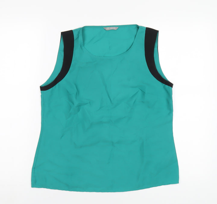Marks and Spencer Womens Green Polyester Basic Tank Size 12 Round Neck