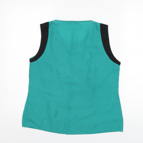 Marks and Spencer Womens Green Polyester Basic Tank Size 12 Round Neck