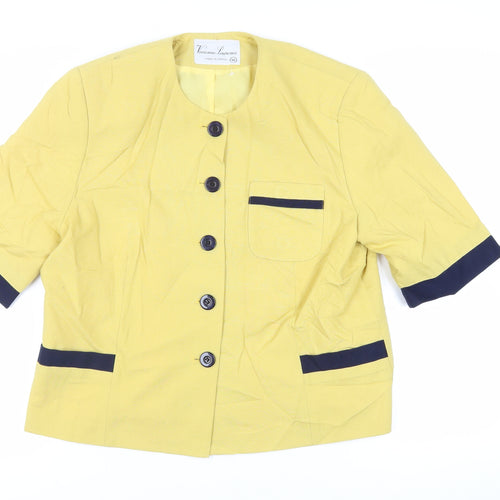 Vivienne Lawrence Womens Yellow Jacket Blazer Size 16 Button - Vintage