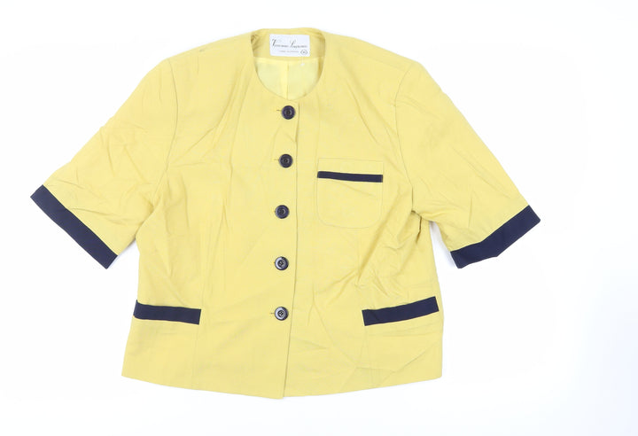 Vivienne Lawrence Womens Yellow Jacket Blazer Size 16 Button - Vintage