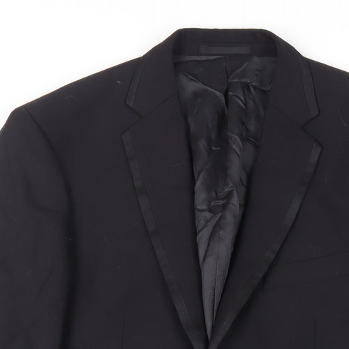 Austin Reed Mens Black Wool Tuxedo Suit Jacket Size 40 Regular