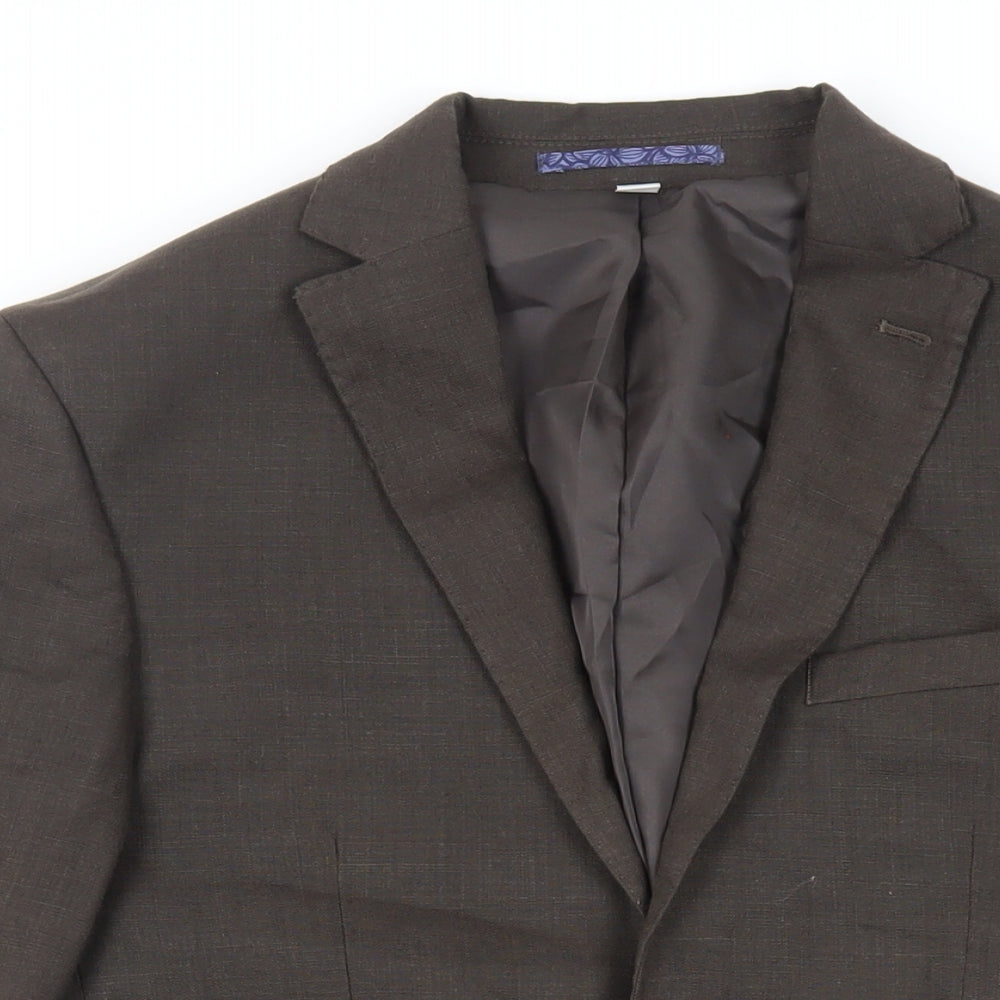 Marks and Spencer Mens Brown Linen Jacket Suit Jacket Size 36 Regular