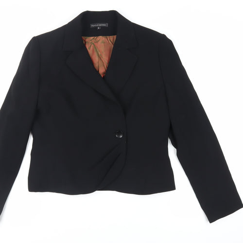 Patrick Mendes Womens Black Jacket Blazer Size M Button