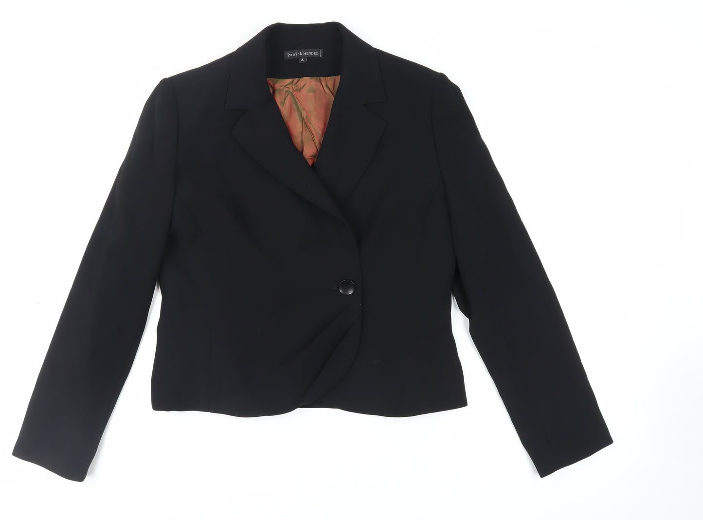 Patrick Mendes Womens Black Jacket Blazer Size M Button