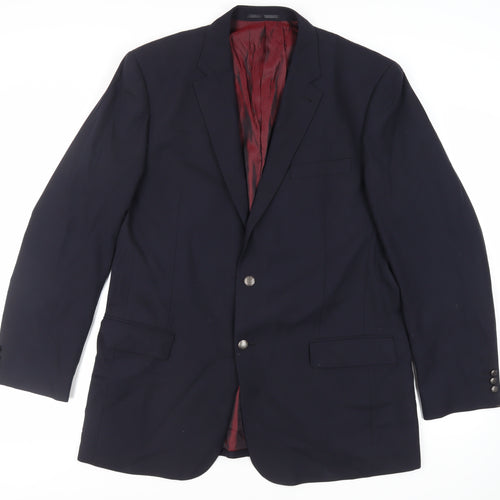 Skopes Mens Blue Wool Jacket Suit Jacket Size 46 Regular