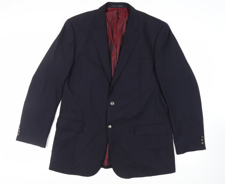 Skopes Mens Blue Wool Jacket Suit Jacket Size 46 Regular
