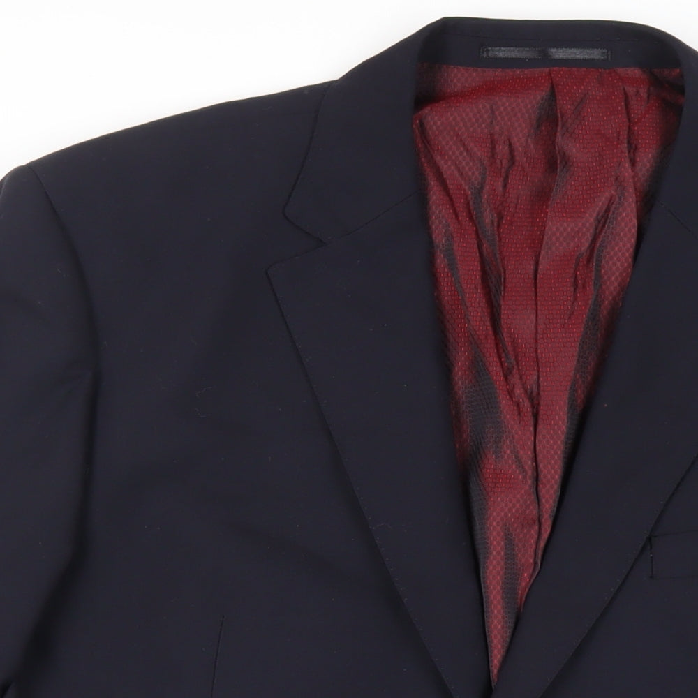 Skopes Mens Blue Wool Jacket Suit Jacket Size 46 Regular