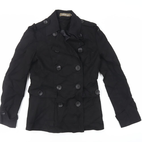 Liesel Womens Black Jacket Size 12 Button