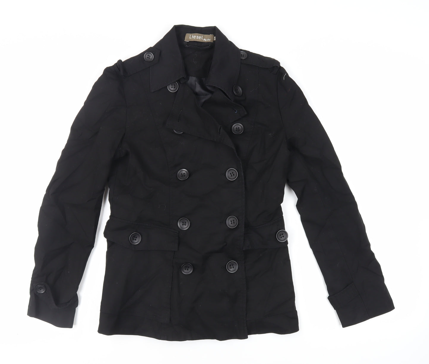 Liesel Womens Black Jacket Size 12 Button