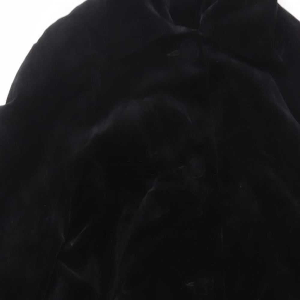 BJHS Womens Black Overcoat Coat Size 10 Button - Belted