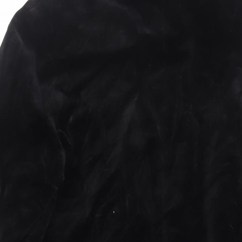 BJHS Womens Black Overcoat Coat Size 10 Button - Belted
