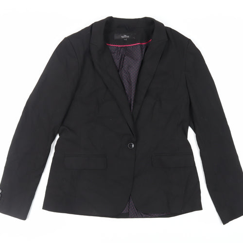 NEXT Womens Black Jacket Blazer Size 14 Button