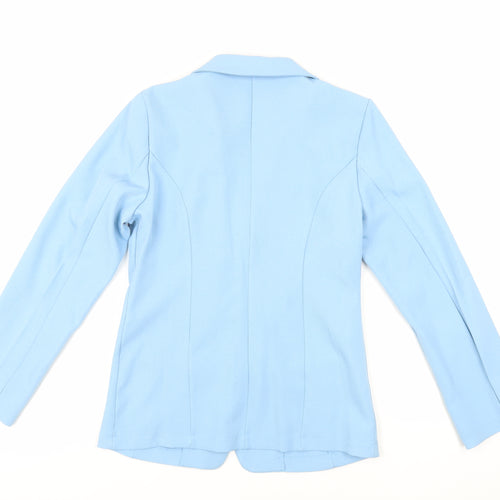 MissLook Womens Blue Jacket Blazer Size M Button - Unlined