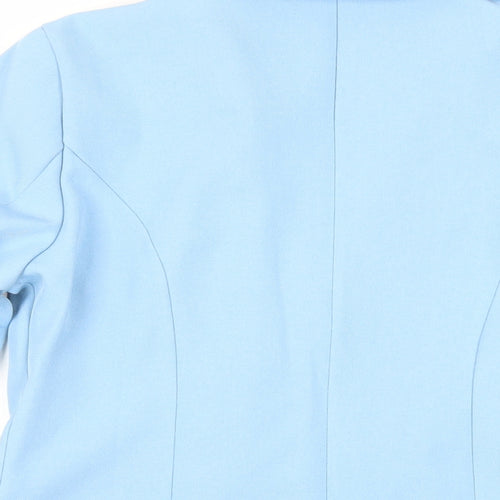 MissLook Womens Blue Jacket Blazer Size M Button - Unlined