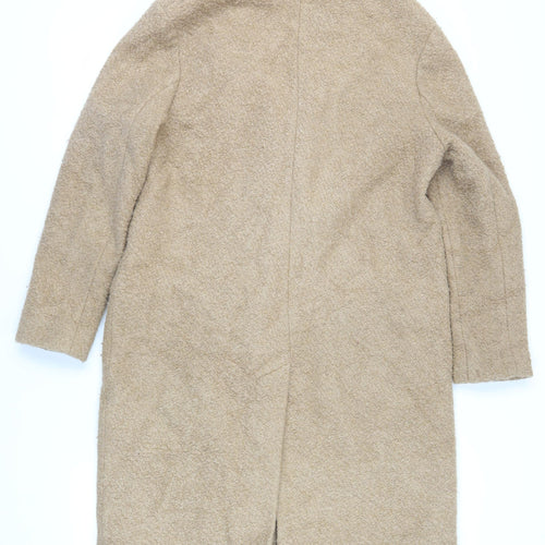 NEXT Womens Beige Overcoat Coat Size 14 Button