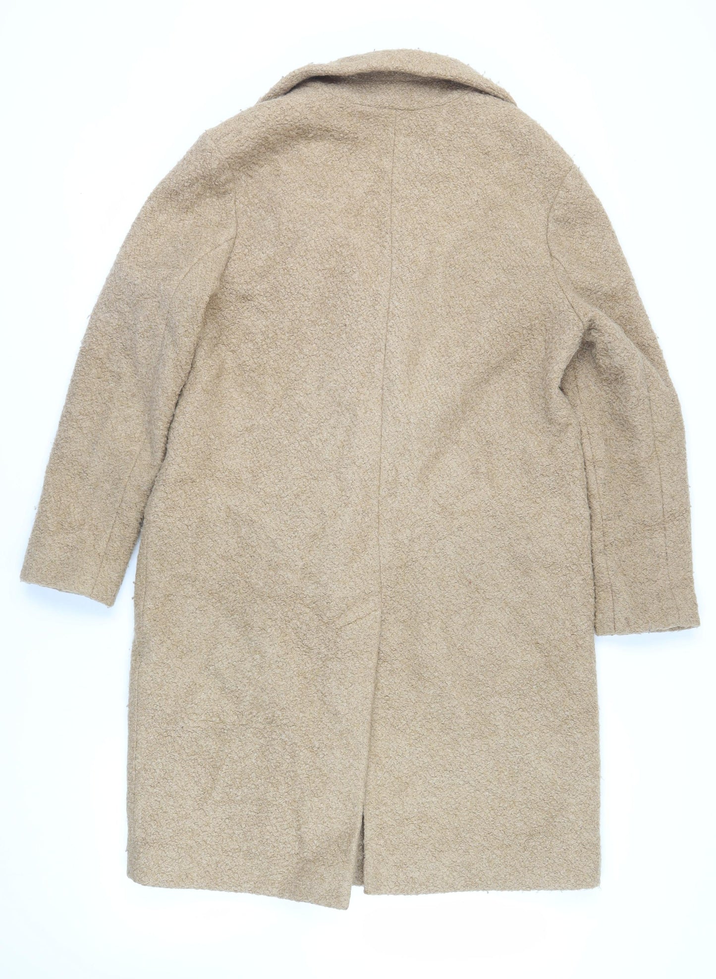 NEXT Womens Beige Overcoat Coat Size 14 Button