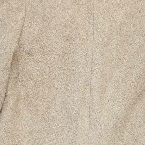 NEXT Womens Beige Overcoat Coat Size 14 Button