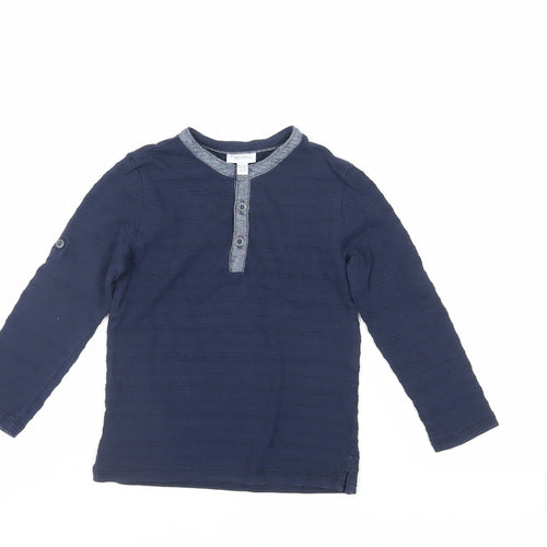 Fagottino Boys Blue Cotton Pullover T-Shirt Size 2 Years Crew Neck Pullover