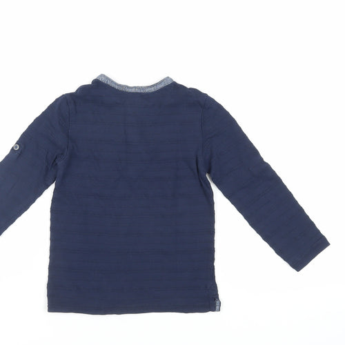 Fagottino Boys Blue Cotton Pullover T-Shirt Size 2 Years Crew Neck Pullover