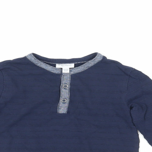 Fagottino Boys Blue Cotton Pullover T-Shirt Size 2 Years Crew Neck Pullover