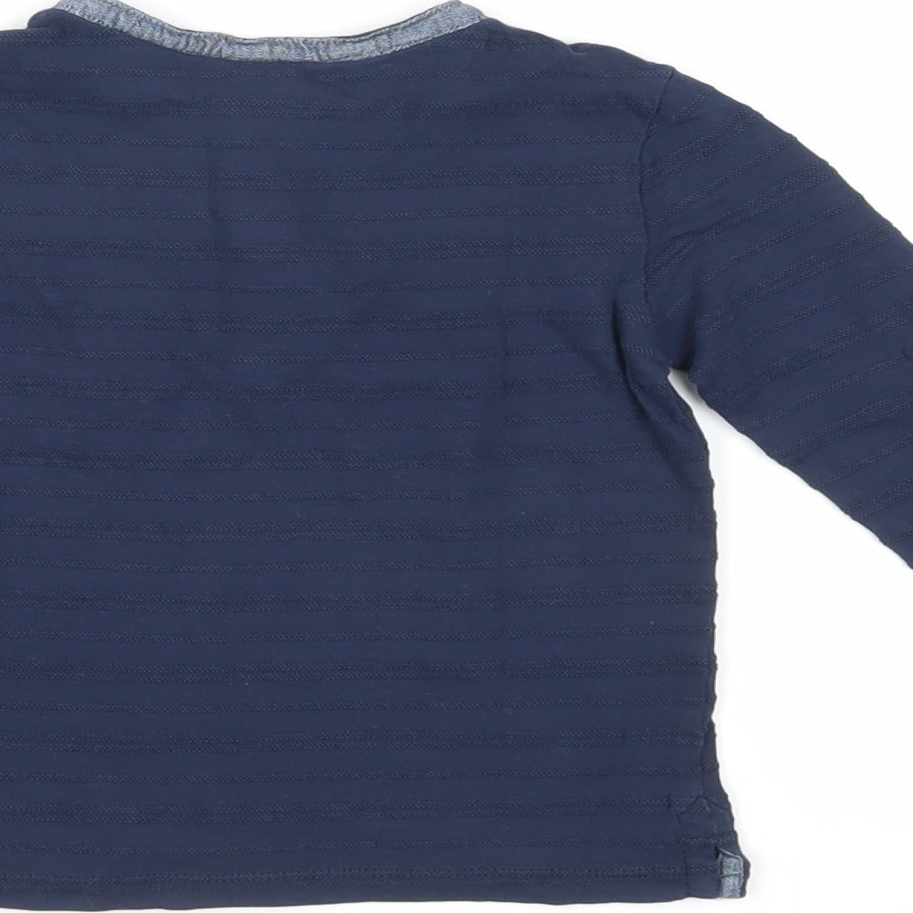 Fagottino Boys Blue Cotton Pullover T-Shirt Size 2 Years Crew Neck Pullover