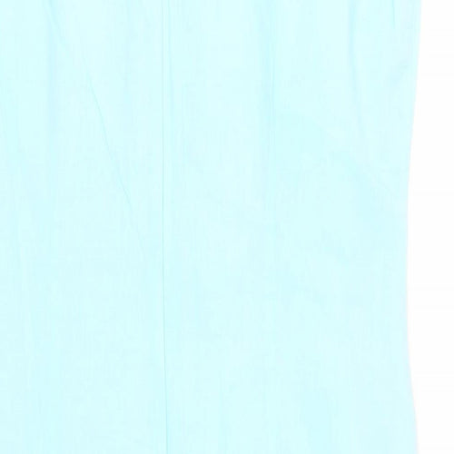 Be Beau Womens Blue Paisley Cotton Shift Size 16 Boat Neck Zip - Lined