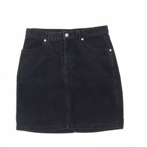 Divided by H&M Womens Black Cotton Mini Skirt Size 6 Zip