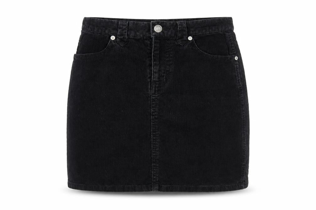 Divided by H&M Womens Black Cotton Mini Skirt Size 6 Zip
