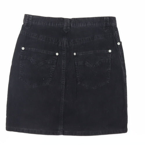 Divided by H&M Womens Black Cotton Mini Skirt Size 6 Zip