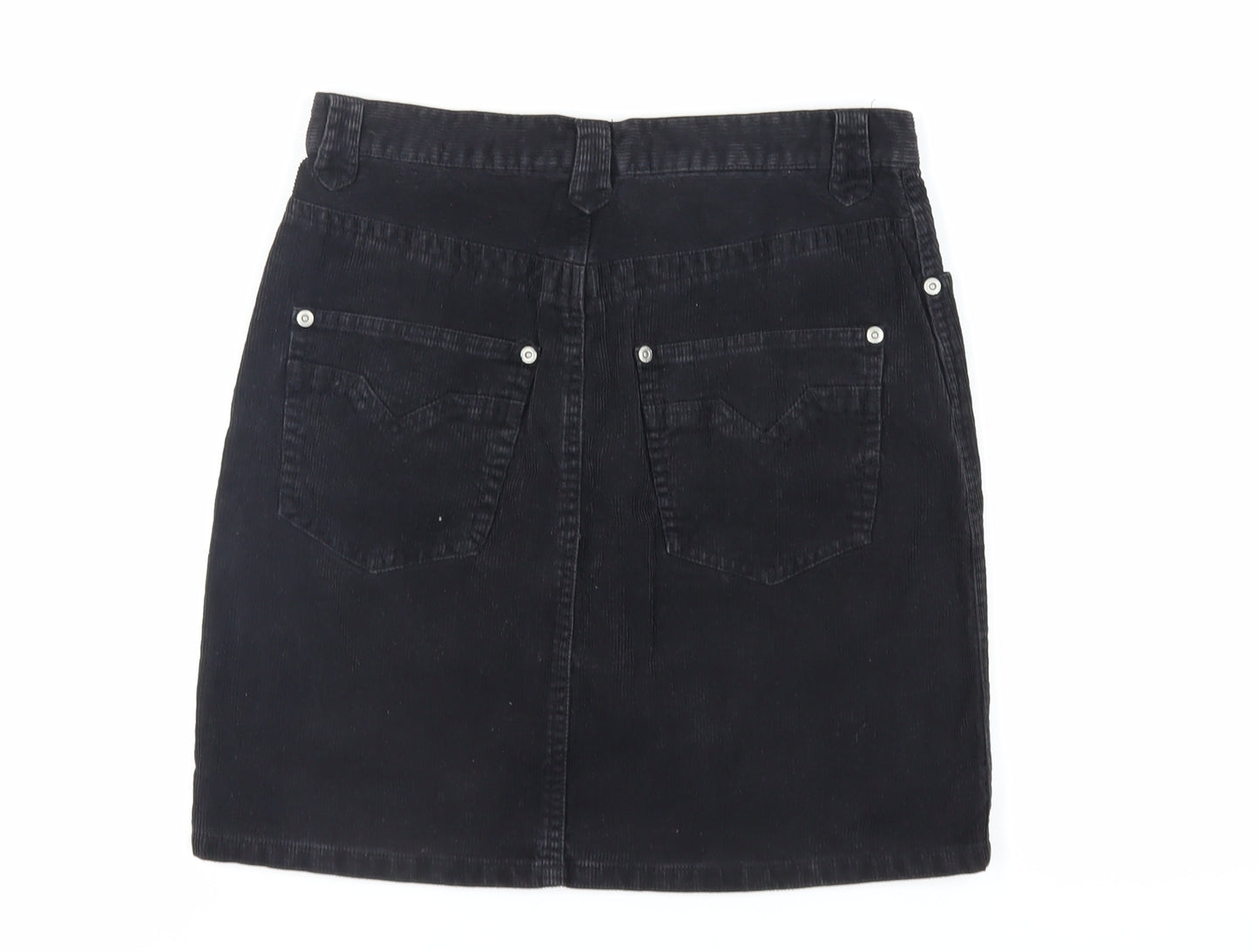 Divided by H&M Womens Black Cotton Mini Skirt Size 6 Zip