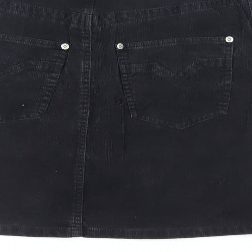Divided by H&M Womens Black Cotton Mini Skirt Size 6 Zip