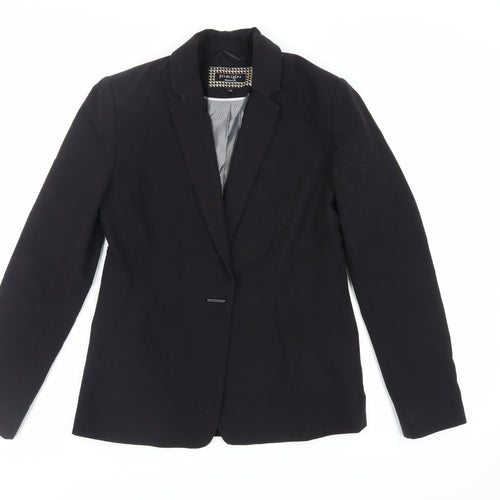 Principles Womens Black Jacket Blazer Size 10 Button