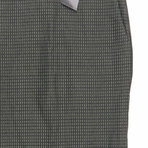 NEXT Womens Green Geometric Polyester Straight & Pencil Skirt Size 8 Zip - Pockets