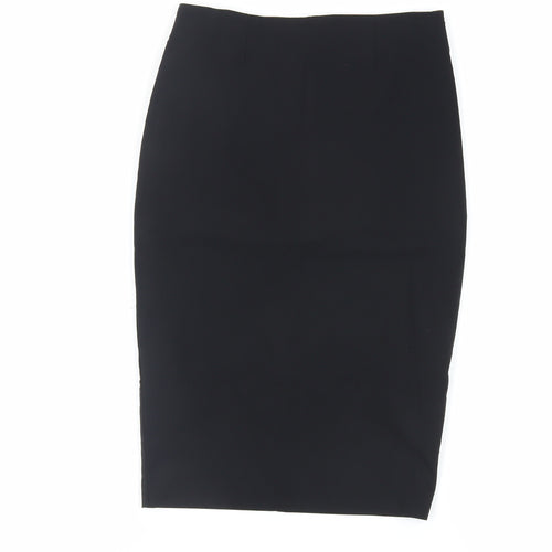 ASOS Womens Black Viscose Straight & Pencil Skirt Size 8 Zip