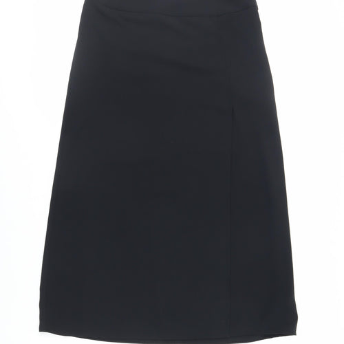 Marks and Spencer Womens Black Polyester A-Line Skirt Size 10 Zip