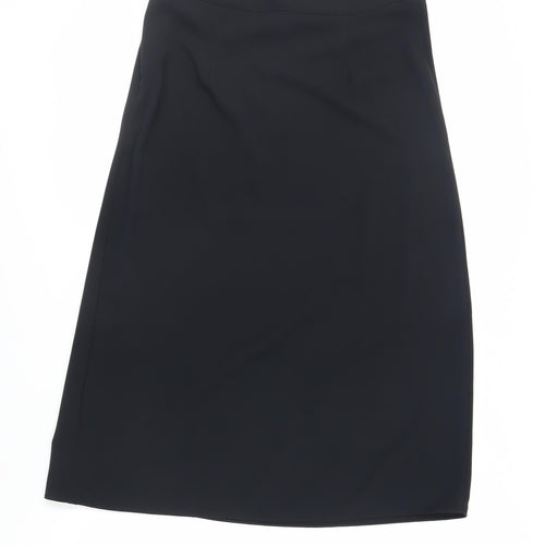 Marks and Spencer Womens Black Polyester A-Line Skirt Size 10 Zip