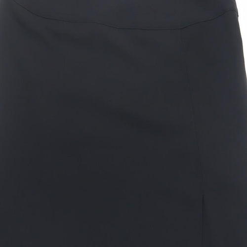 Marks and Spencer Womens Black Polyester A-Line Skirt Size 10 Zip