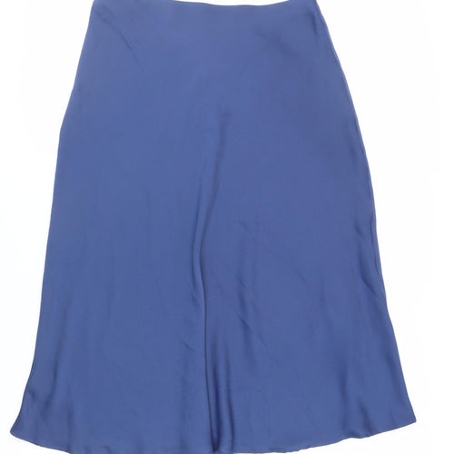 Marks and Spencer Womens Blue Polyester A-Line Skirt Size 14 - Elasticated Waist