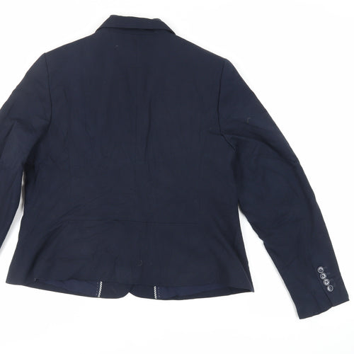 Marks and Spencer Womens Blue Jacket Blazer Size 16 Button
