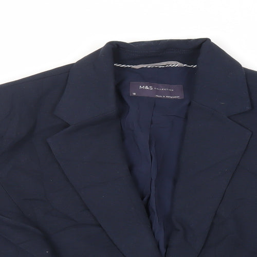 Marks and Spencer Womens Blue Jacket Blazer Size 16 Button