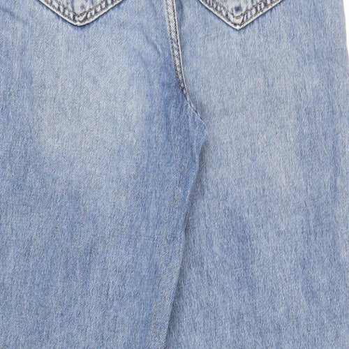 New Look Womens Blue Cotton Wide-Leg Jeans Size 8 L30 in Regular Zip