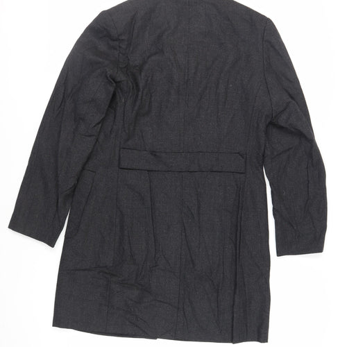 CCDK Womens Grey Overcoat Coat Size 14 Button