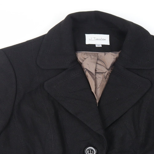 J.Taylor Womens Black Kimono Blazer Size 16 Button