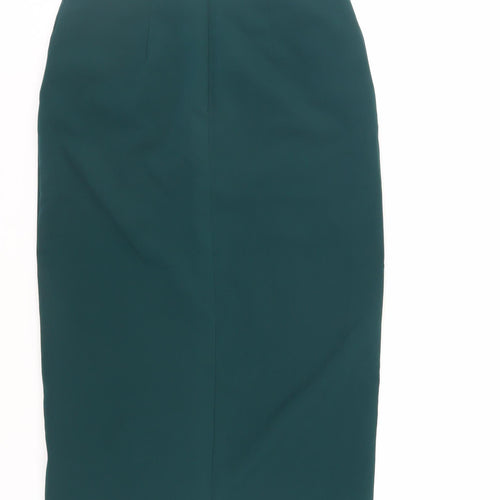 Warehouse Womens Green Polyester Straight & Pencil Skirt Size 8 Zip - Pockets
