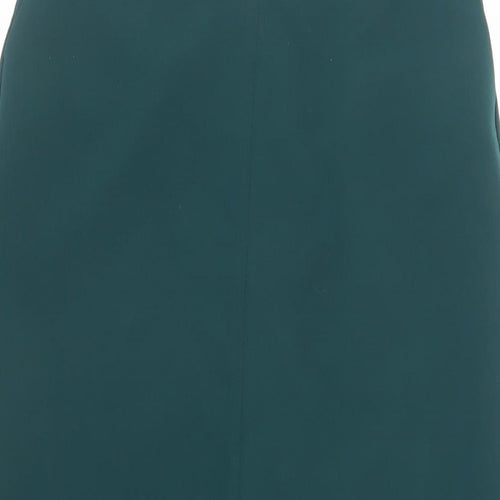 Warehouse Womens Green Polyester Straight & Pencil Skirt Size 8 Zip - Pockets