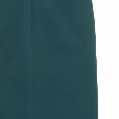 Warehouse Womens Green Polyester Straight & Pencil Skirt Size 8 Zip - Pockets