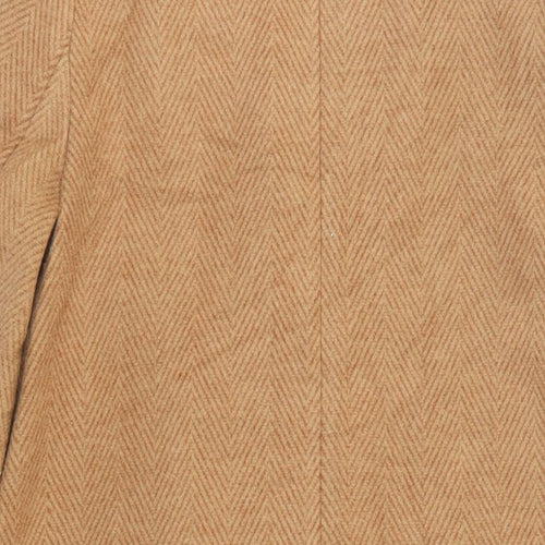 NEXT Womens Brown Herringbone Overcoat Coat Size 10 Button
