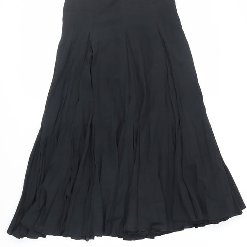 NEXT Womens Black Cotton Maxi Skirt Size 10 Zip